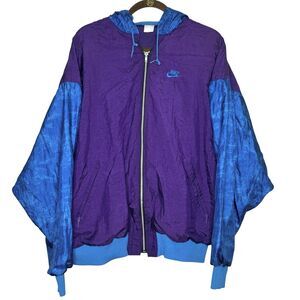 Vintage Nike International 80s 90s Purple Blue Retro Windbreaker Men's L XL